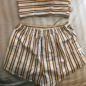 two piece set crop top & shorts